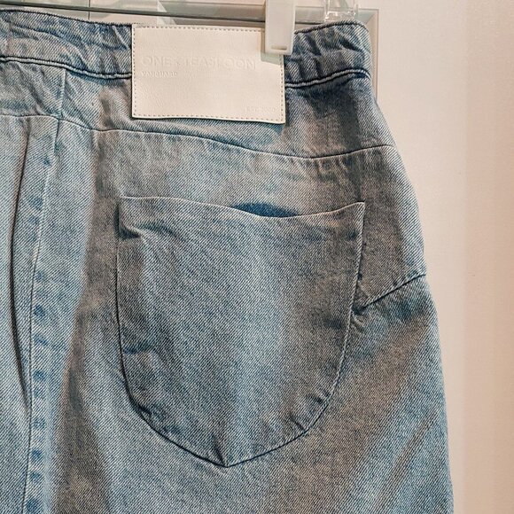One Teaspoon Designer Light Blue Denim Mini Skirt Women's Size 28 - Picture 7 of 13